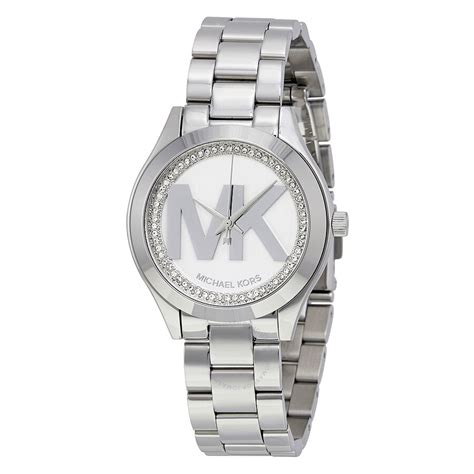 michael kors mini slim runway watch silver